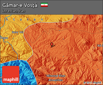 Political Map of Gāmar-e Vosţá