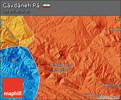 Political Map of Gāvdāneh Pā