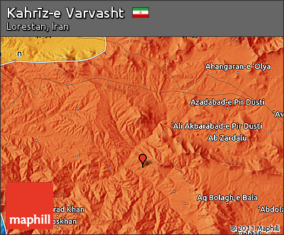 Political Map of Kahrīz-e Varvasht