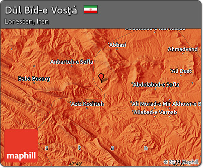 Political Map of Dūl Bīd-e Vosţá