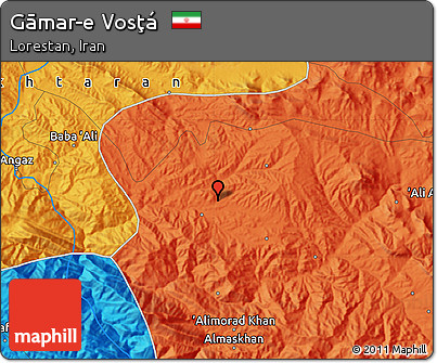 Political Map of Gāmar-e Vosţá