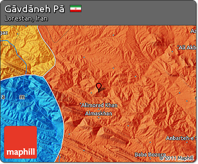 Political Map of Gāvdāneh Pā