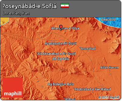 Political Map of Ḩoseynābād-e Soflá