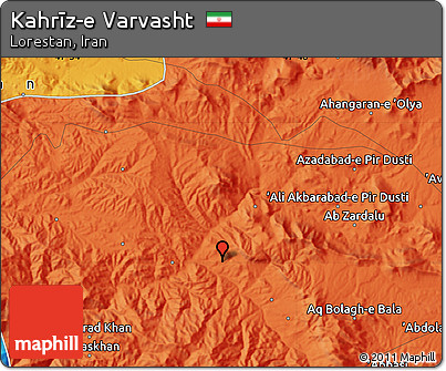 Political Map of Kahrīz-e Varvasht