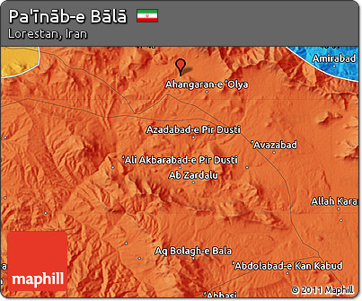 Political Map of Pa'īnāb-e Bālā