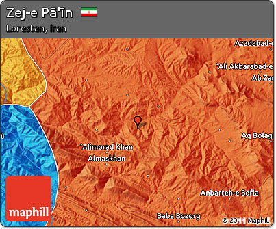 Political Map of Zej-e Pā'īn