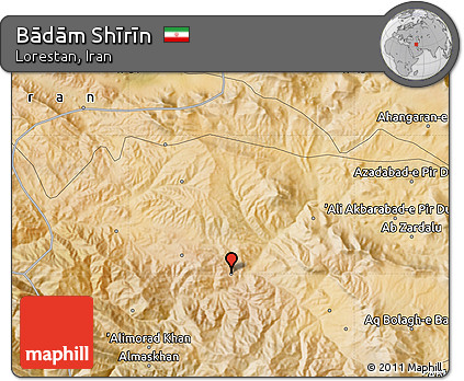 Satellite Map of Bādām Shīrīn