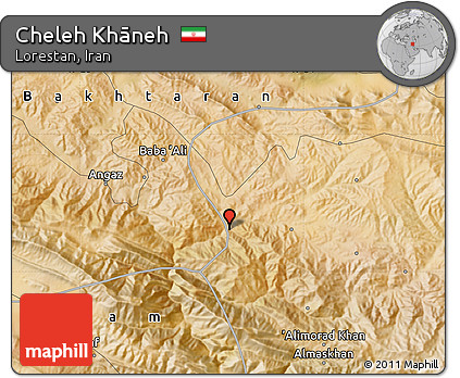 Satellite Map of Cheleh Khāneh