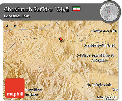 Satellite Map of Cheshmeh Sefīd-e `Olyā
