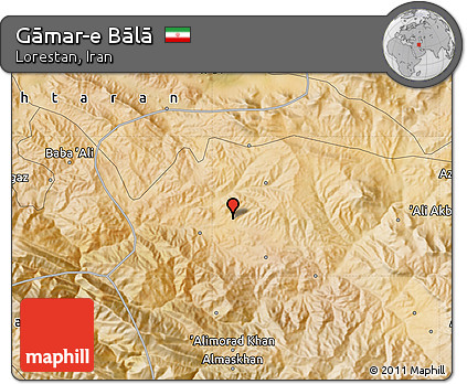 Satellite Map of Gāmar-e Bālā
