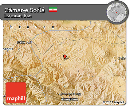 Satellite Map of Gāmar-e Soflá