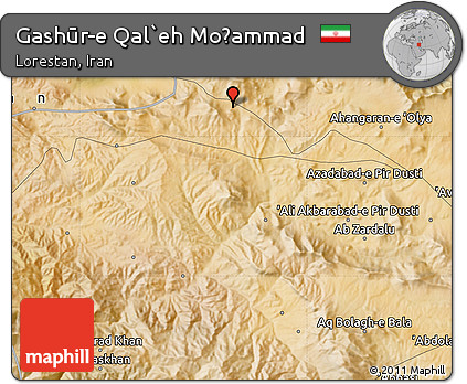 Satellite Map of Gashūr-e Qal`eh Moḩammad