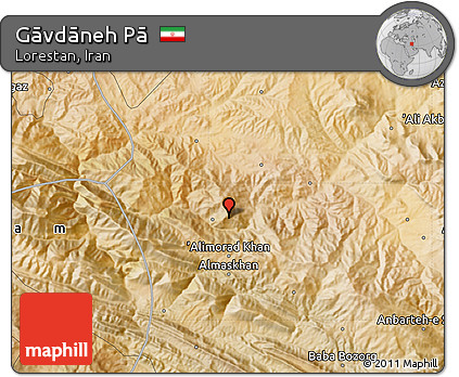 Satellite Map of Gāvdāneh Pā