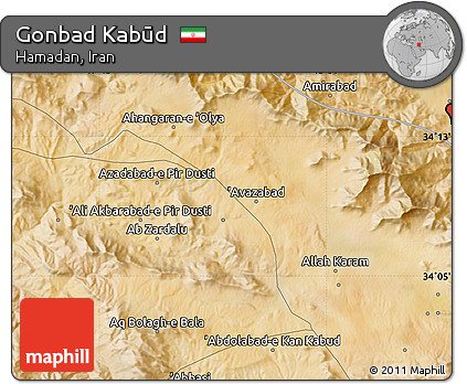 Satellite Map of Gonbad Kabūd