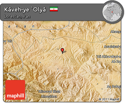 Satellite Map of Kāveh-ye `Olyā