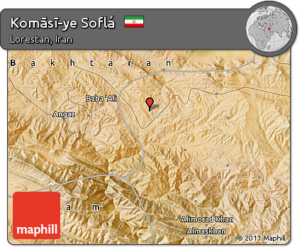 Satellite Map of Komāsī-ye Soflá
