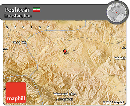 Satellite Map of Poshtvār