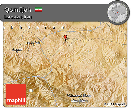 Satellite Map of Qomlījeh