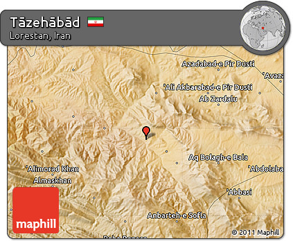 Satellite Map of Tāzehābād
