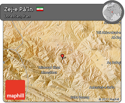 Satellite Map of Zej-e Pā'īn