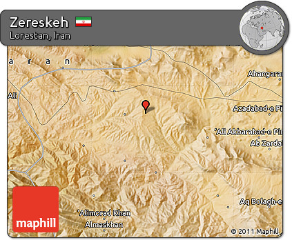 Satellite Map of Zereskeh