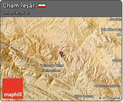 Satellite Map of Cham Ḩeşār