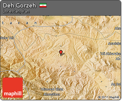 Satellite Map of Deh Gorzeh