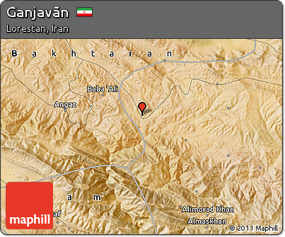Satellite Map of Ganjavān