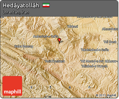 Satellite Map of Hedāyatollāh