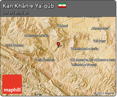 Satellite Map of Kan Khān-e Ya`qūb