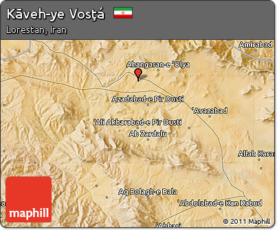 Satellite Map of Kāveh-ye Vosţá