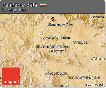 Satellite Map of Pa'īnāb-e Bālā