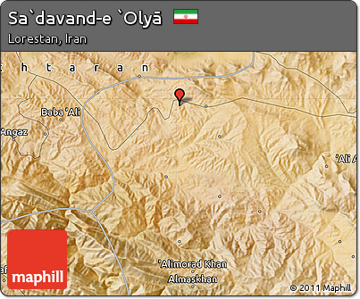 Satellite Map of Sa`davand-e `Olyā