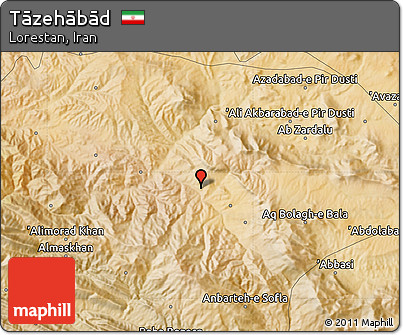 Satellite Map of Tāzehābād