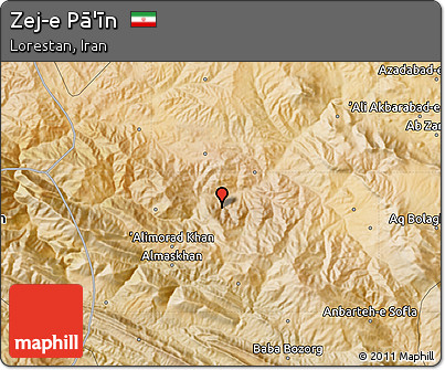 Satellite Map of Zej-e Pā'īn