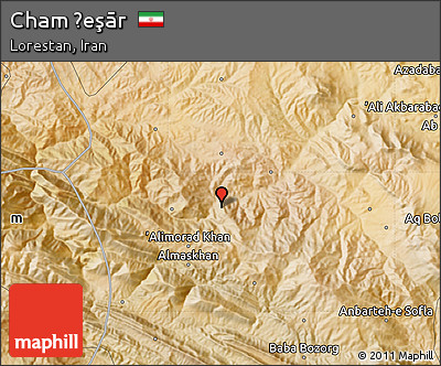 Satellite Map of Cham Ḩeşār