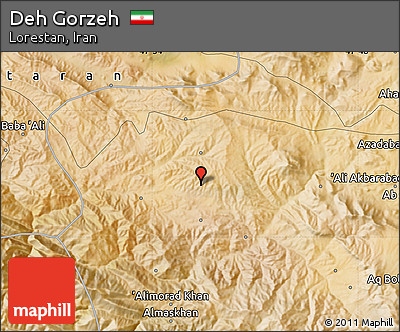 Satellite Map of Deh Gorzeh