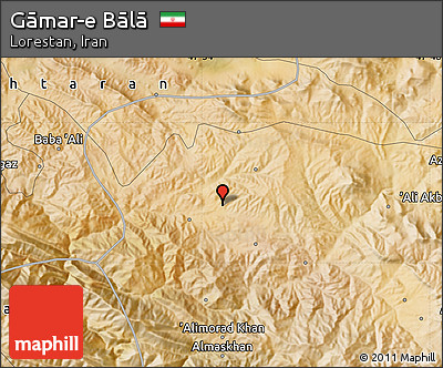 Satellite Map of Gāmar-e Bālā