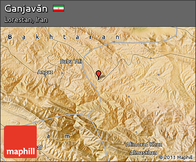 Satellite Map of Ganjavān