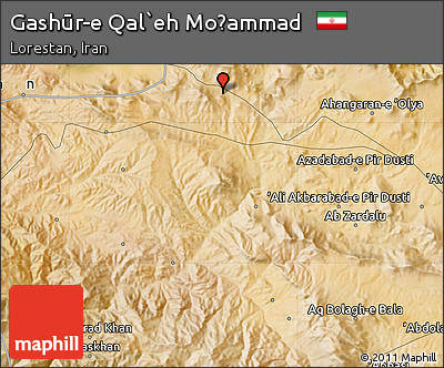 Satellite Map of Gashūr-e Qal`eh Moḩammad