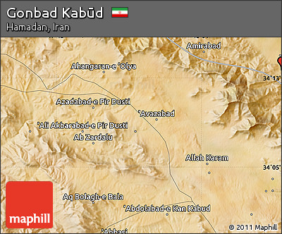 Satellite Map of Gonbad Kabūd