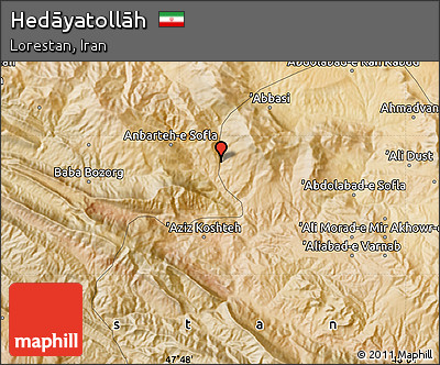Satellite Map of Hedāyatollāh