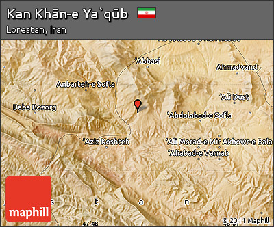 Satellite Map of Kan Khān-e Ya`qūb