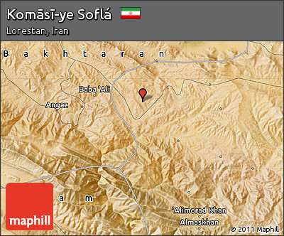 Satellite Map of Komāsī-ye Soflá