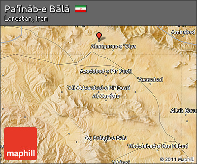 Satellite Map of Pa'īnāb-e Bālā
