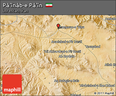 Satellite Map of Pā'īnāb-e Pā'īn