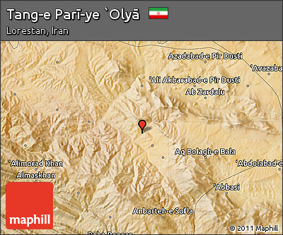 Satellite Map of Tang-e Parī-ye `Olyā