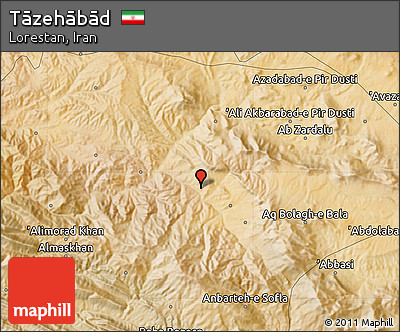 Satellite Map of Tāzehābād
