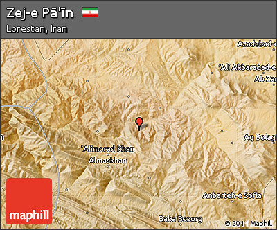 Satellite Map of Zej-e Pā'īn