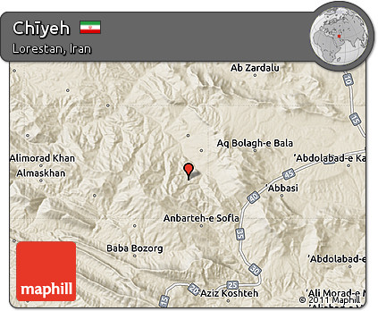 Shaded Relief Map of Chīyeh